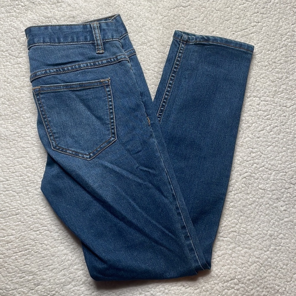 Free People Denim Jeans Dark Wash busted, knees size 25 - Picture 6 of 8
